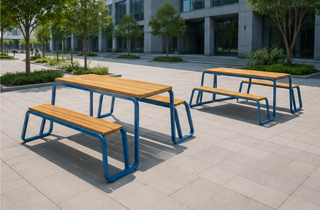 Outdoor Table with Benches thumbnail 5