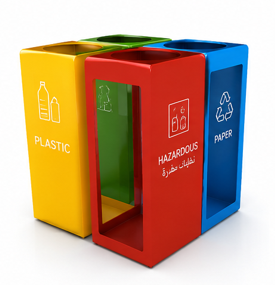 Color Coded Recycling Bin