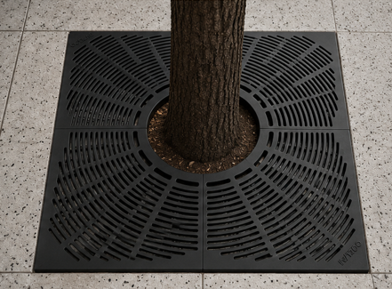 Square Metallic Tree Grating